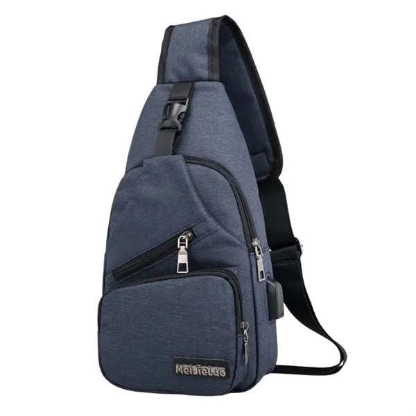 USB Sling Bag Water Resistant Crossbody Chest Pack