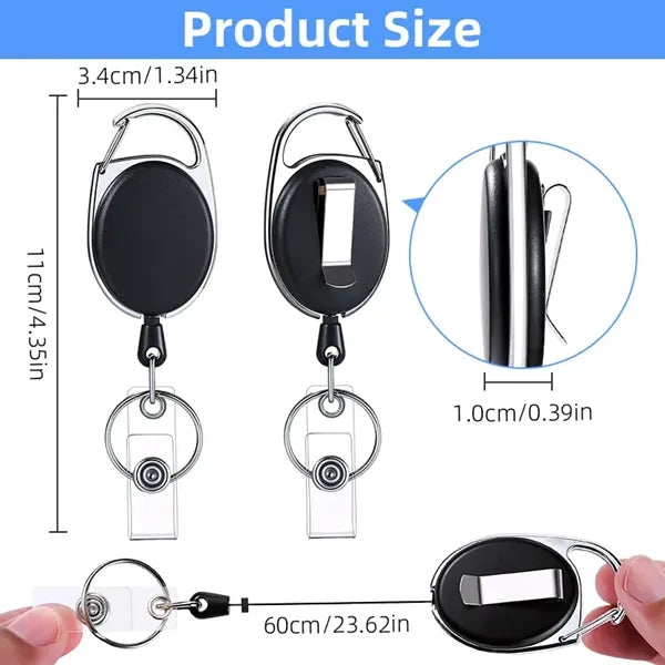 ID Badge Holder & Retractable Reel Clip With Lanyard
