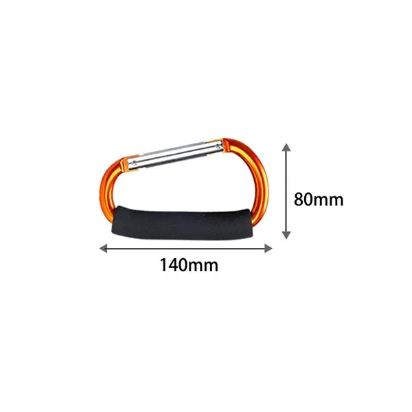 D Shaped Aluminum Carabiner with Foam Grip
