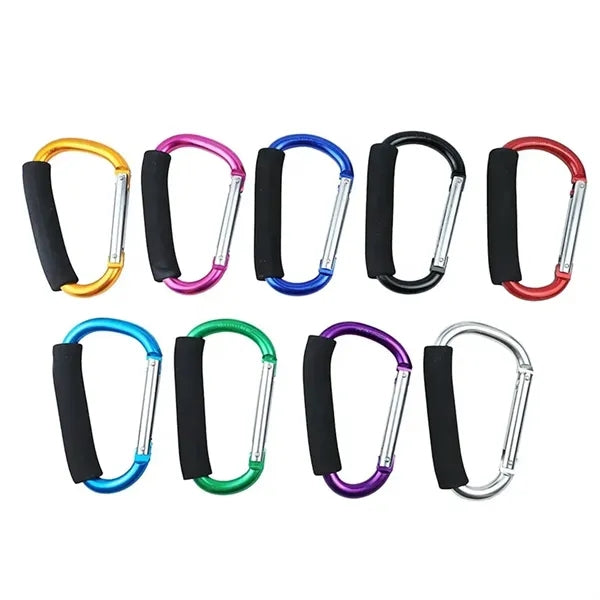 D Shaped Aluminum Carabiner with Foam Grip