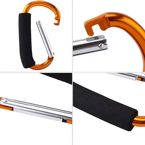 D Shaped Aluminum Carabiner with Foam Grip