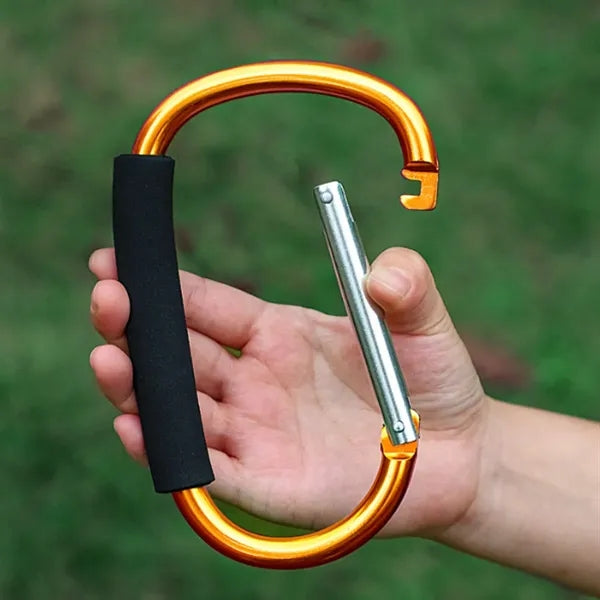 D Shaped Aluminum Carabiner with Foam Grip