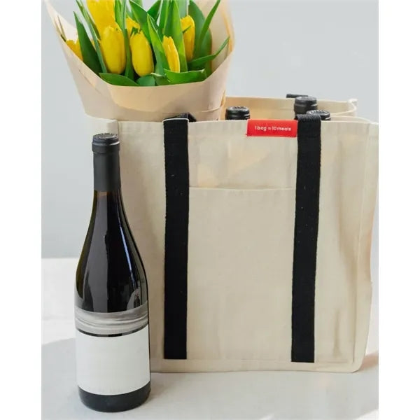 Organic Canvas 6-Bottle Wine Tote With A Give Back