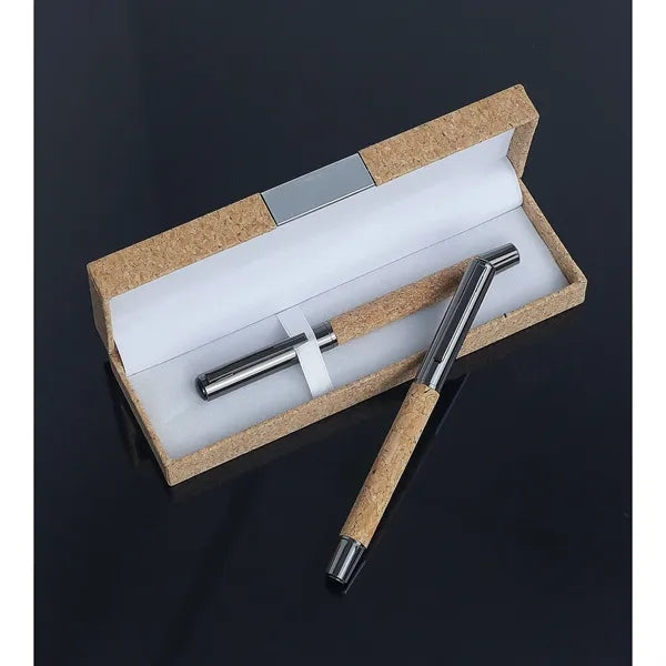 Cork-Clad Metal Rollerball Pen