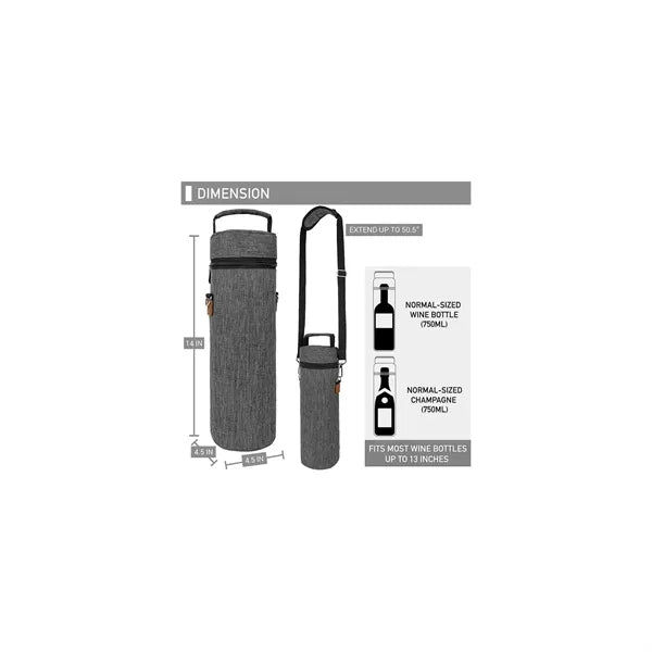 Eco-Friendly Single-Bottle Wine Tote With Strap