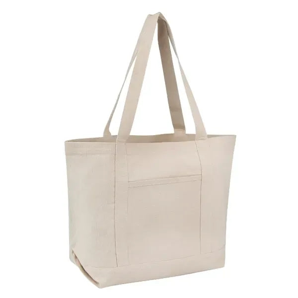 Durable Canvas Shopping Tote Bag with Long Handles