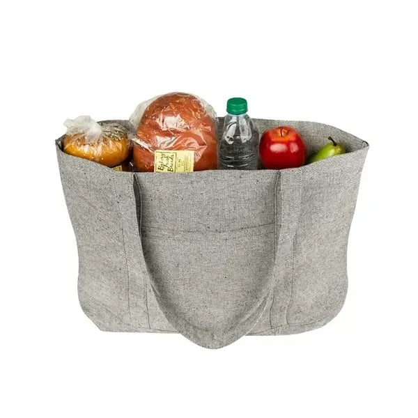 Durable Canvas Shopping Tote Bag with Long Handles