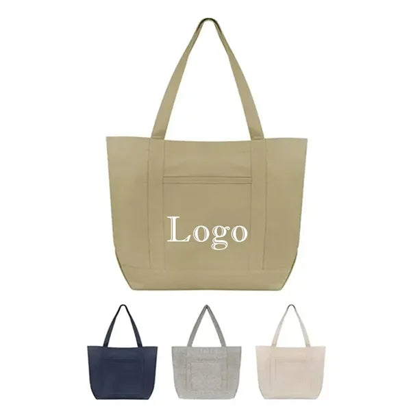 Durable Canvas Shopping Tote Bag with Long Handles