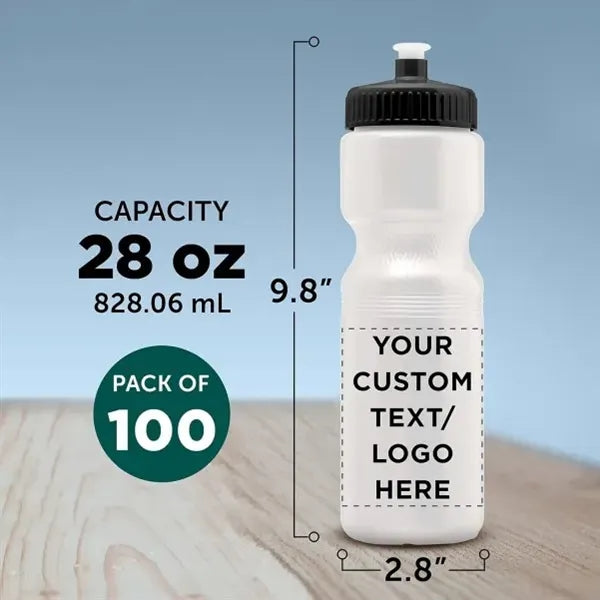24 oz Sports Water Bottle With Plastic Lifter Cap