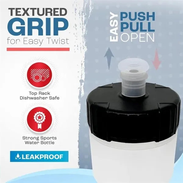 24 oz Sports Water Bottle With Plastic Lifter Cap