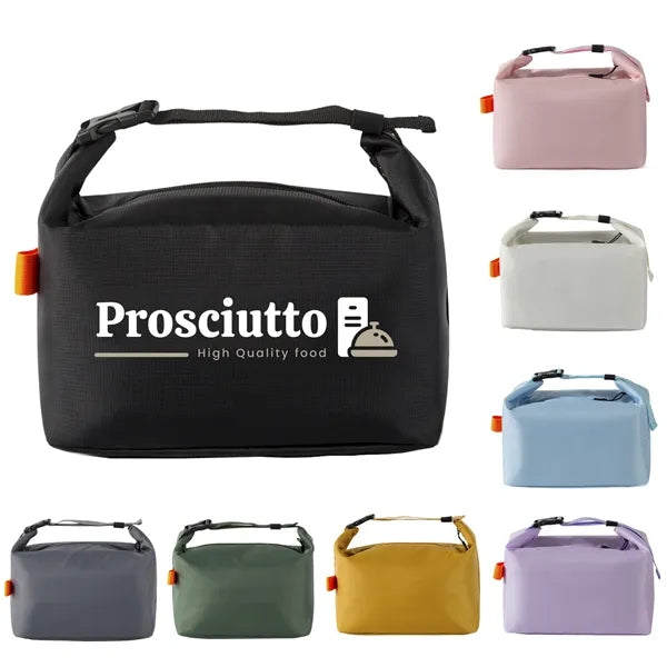 Foldable PEVA Insulated Lunch Cooler Bag with Buckle Handle