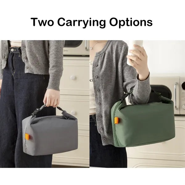Foldable PEVA Insulated Lunch Cooler Bag with Buckle Handle