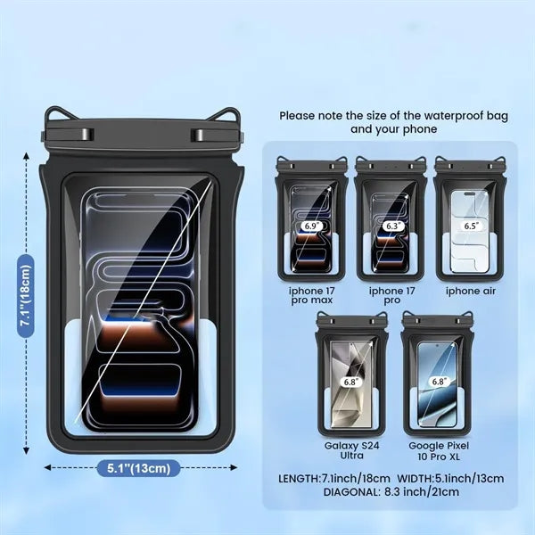 Dual Pocket Waterproof Phone Pouch Touch Screen Case