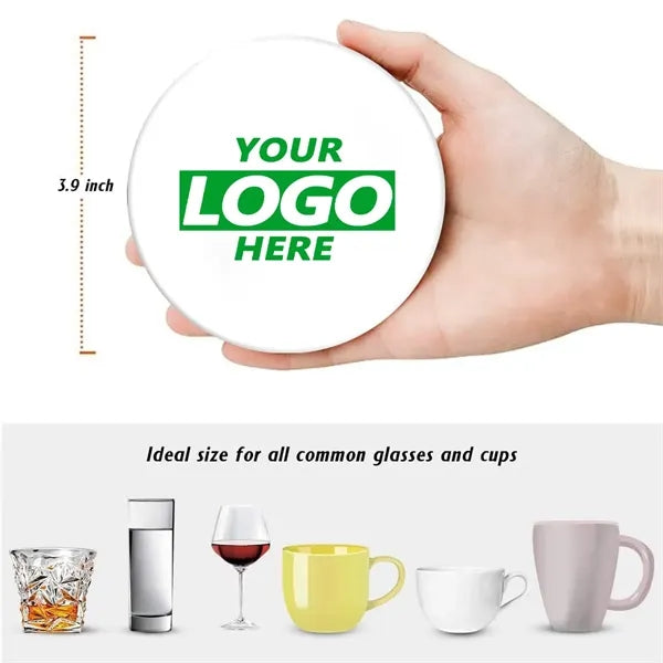 Full Color Ceramic Absorbent Drink Coaster 4 inch Cup