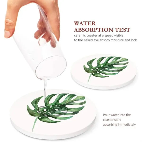 Full Color Ceramic Absorbent Drink Coaster 4 inch Cup