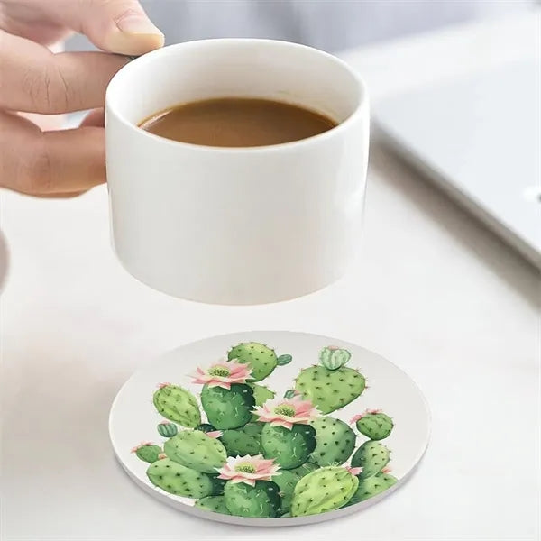 Full Color Ceramic Absorbent Drink Coaster 4 inch Cup