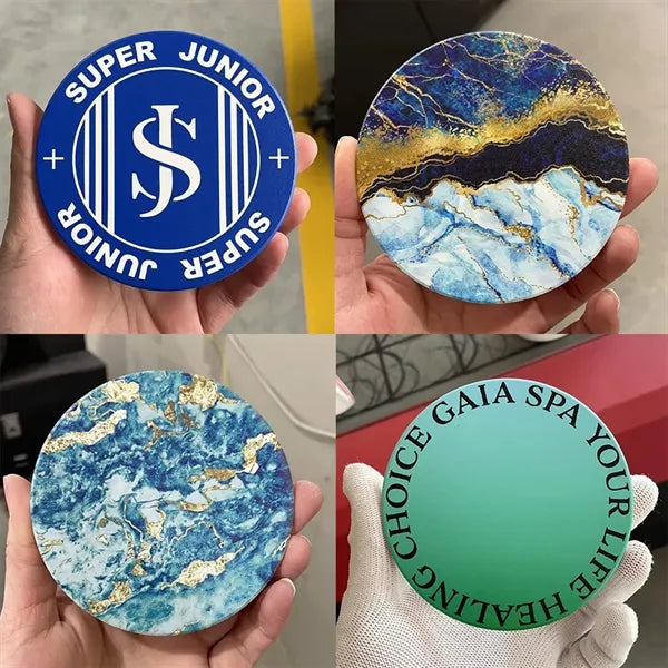 Full Color Ceramic Absorbent Drink Coaster 4 inch Cup
