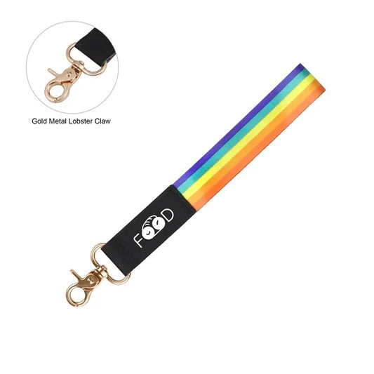 Polyester Wrist Lanyard Strap Keychain W/ Swivel Hook