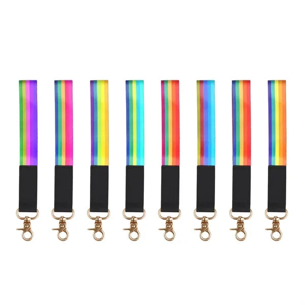 Polyester Wrist Lanyard Strap Keychain W/ Swivel Hook