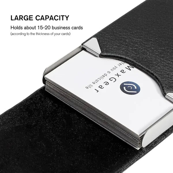 Business Card Holder Leather Steel Magnetic Slim Meeting
