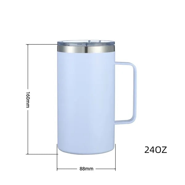Stainless Steel Insulated Mug With Handle And Lid