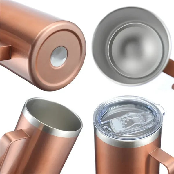Stainless Steel Insulated Mug With Handle And Lid