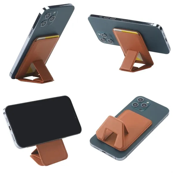 Magnetic Phone Wallet Stand PU Leather Foldable Holder