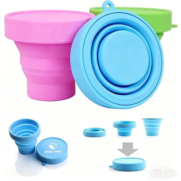 Collapsible Silicone Cup with Lid 170ML