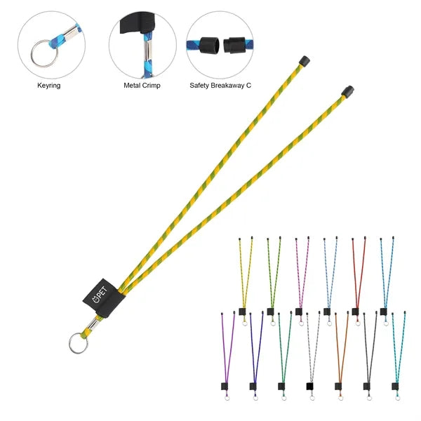 Nylon Breakaway Rope Lanyard W/ Split Ring and Metal Crimp