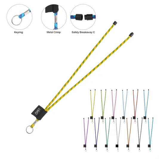 Nylon Breakaway Rope Lanyard W/ Split Ring and Metal Crimp
