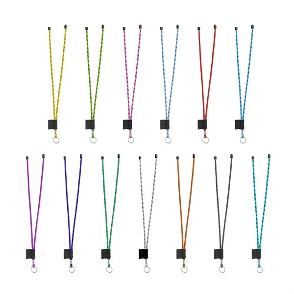 Nylon Breakaway Rope Lanyard W/ Split Ring and Metal Crimp