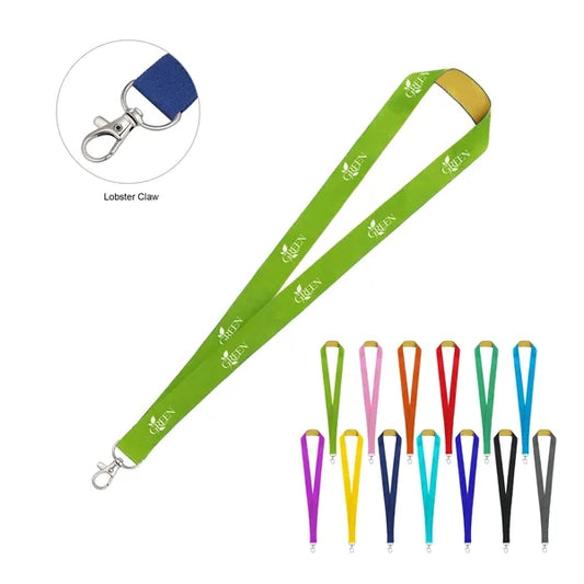 1" Custom Polyester Lanyard for ID Badges W/ Lobster Claw