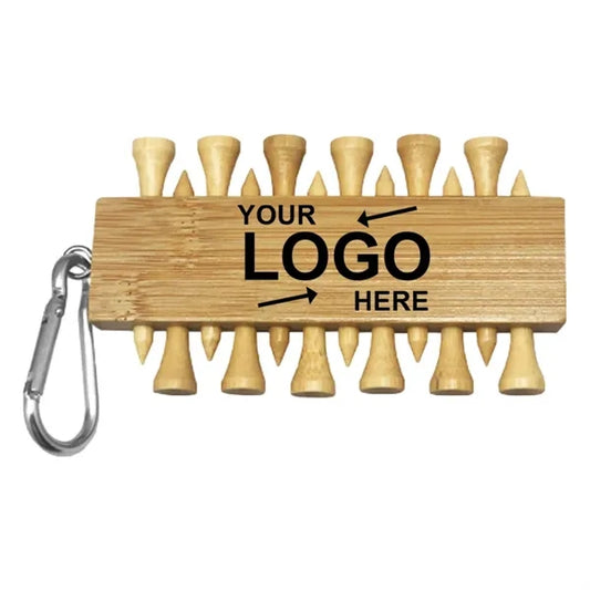 Bamboo Golf Tee Set With Carabiner