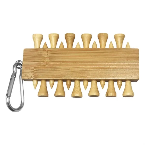 Bamboo Golf Tee Set With Carabiner