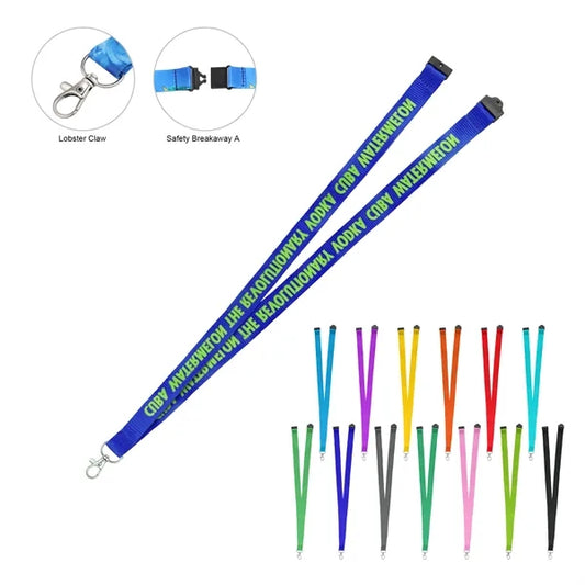 3/4" Polyester Safety Breakaway Lanyard W/ Swivel Hooks