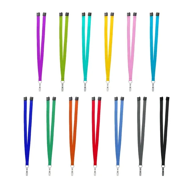 3/4" Polyester Breakaway Lanyard W/ Bulldog Clip W/Ring
