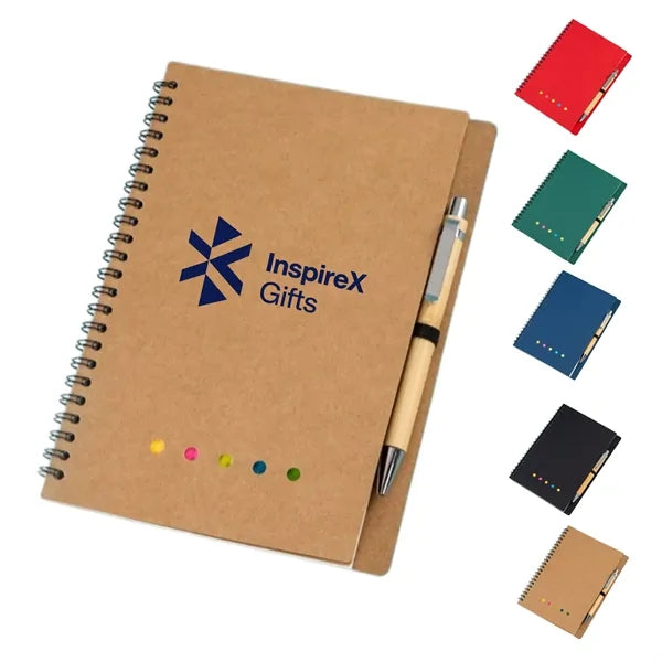 A5 Spiral Sticky Notes Notebook Custom Kraft Cover