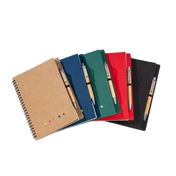 A5 Spiral Sticky Notes Notebook Custom Kraft Cover