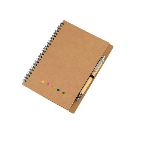 A5 Spiral Sticky Notes Notebook Custom Kraft Cover