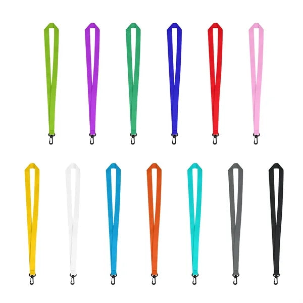 3/4" Nylon Flat Badge Holder Lanyard Strap W/ Plastic J Hook