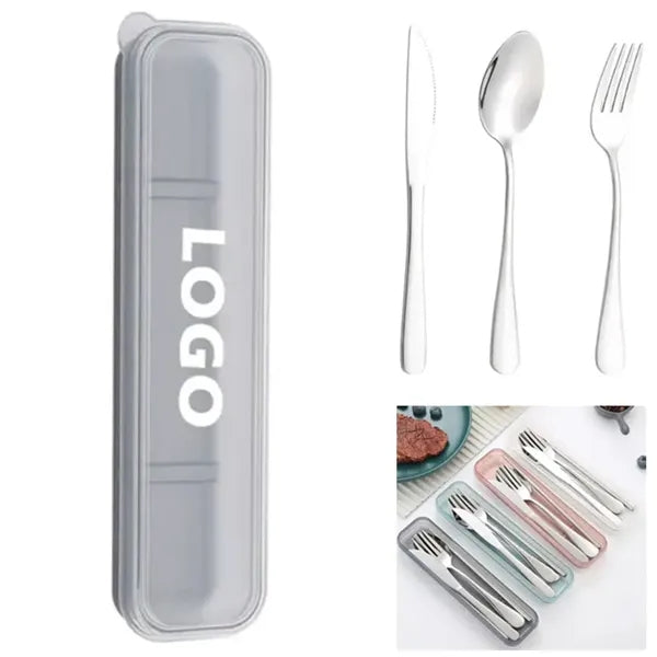 Portable Stainless Steel Cutlery Set with PP Storage Case