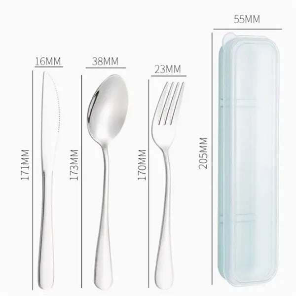 Portable Stainless Steel Cutlery Set with PP Storage Case