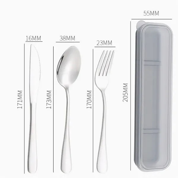 Portable Stainless Steel Cutlery Set with PP Storage Case