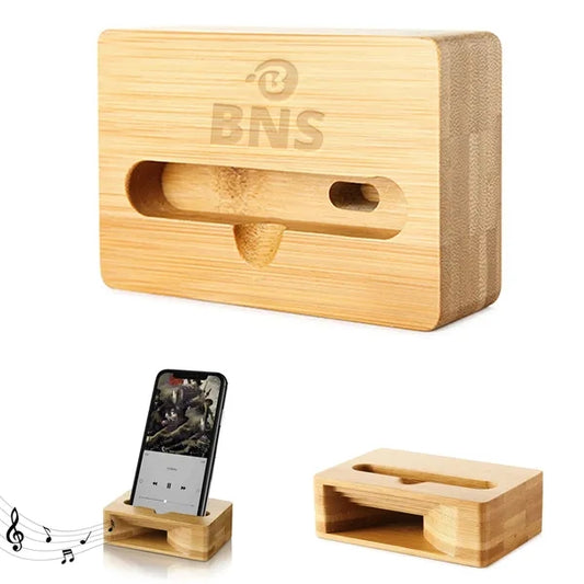 Bamboo Phone Amplifier Stand No Battery