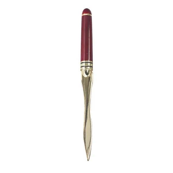 Elegant Wooden Handle Metal Letter Opener - 6.42" Long