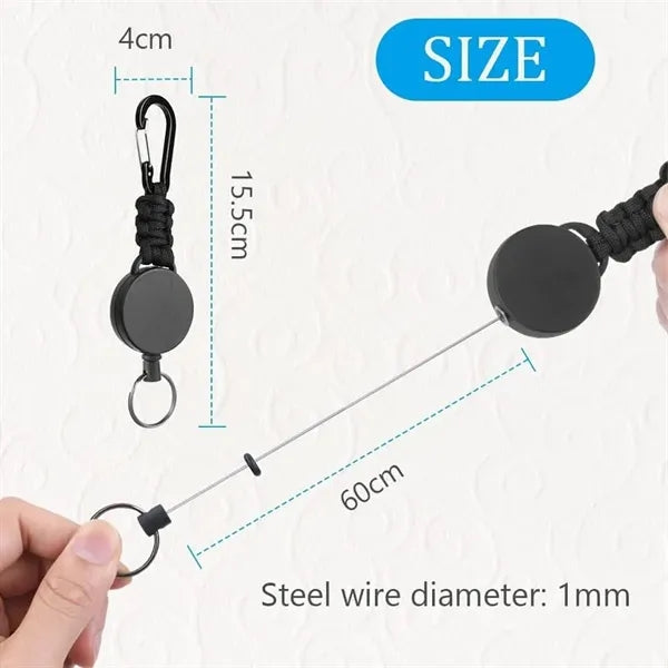 Retractable Keychain Carabiner Badge Holder