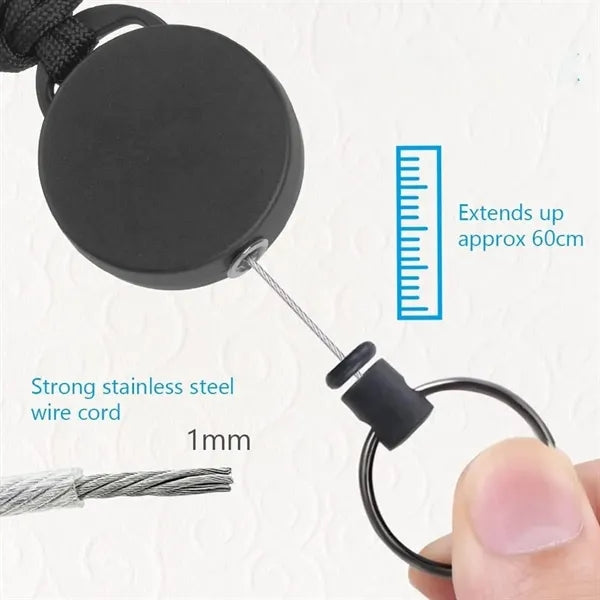Retractable Keychain Carabiner Badge Holder