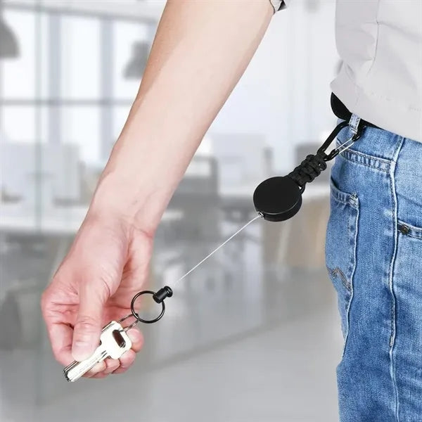 Retractable Keychain Carabiner Badge Holder