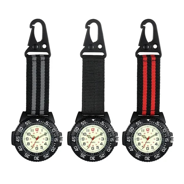 Portable Carabiner Clip Watch with Nylon Strap