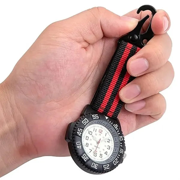 Portable Carabiner Clip Watch with Nylon Strap